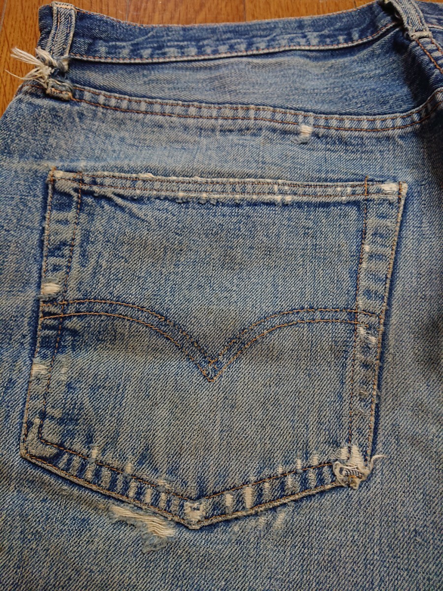 60s LEVI'S 501 ビッグE ビンテージ カットオフ 足長R ボタン裏2 Big-E リーバイス MADE IN U.S.A._画像7