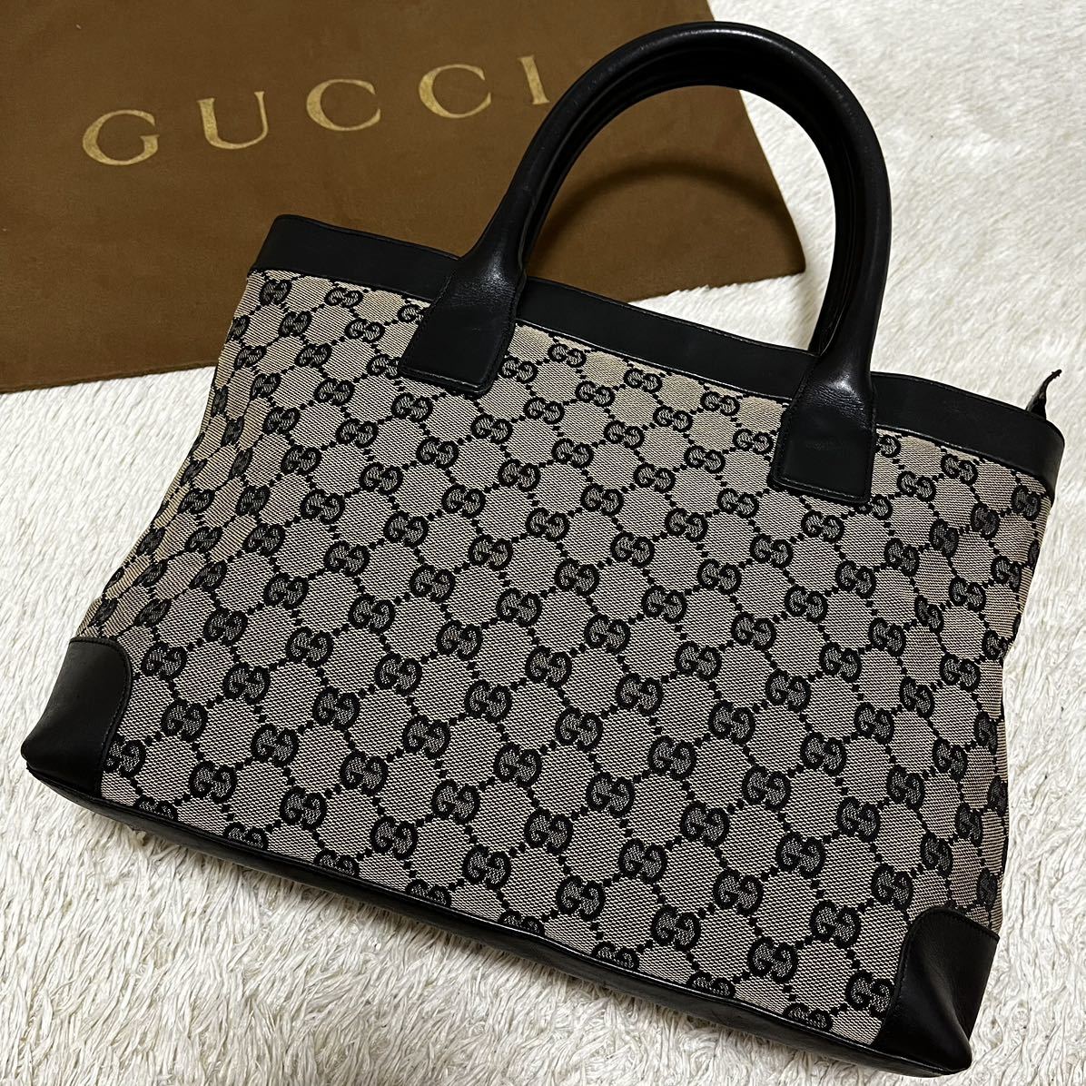 美品】GUCCI グッチ トートバッグ ハンドバッグ GG柄 キャンバス