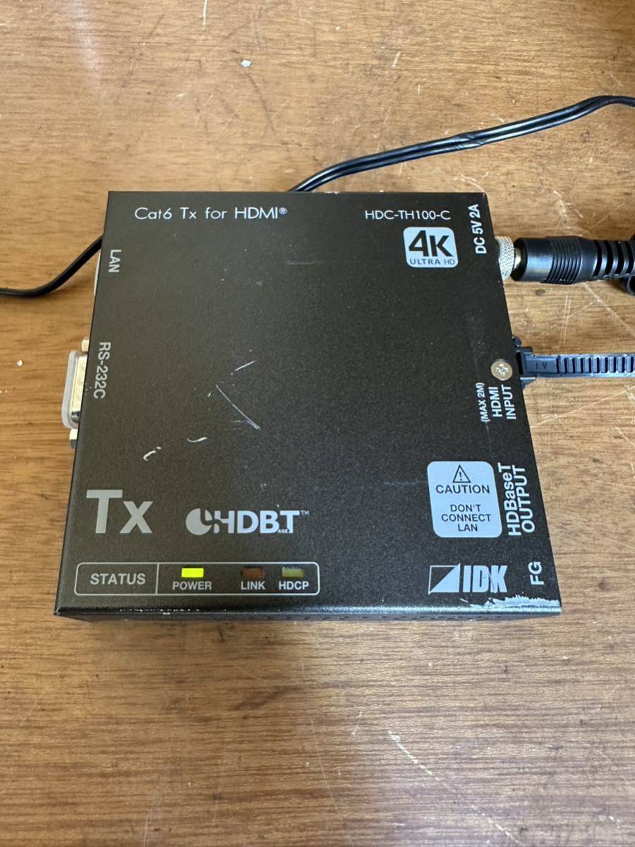 【#25】IDK HDC-TH100-C HDMIツイストペアケーブル延長器　HDBaseT 送信器　電源コード付き通電OK_画像1