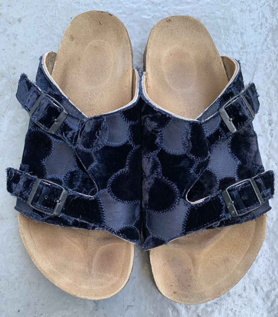  Number Nine Cart period Birkenstock collaboration Heart patchwork chu-lihi navy size 26.5 41 numbernine