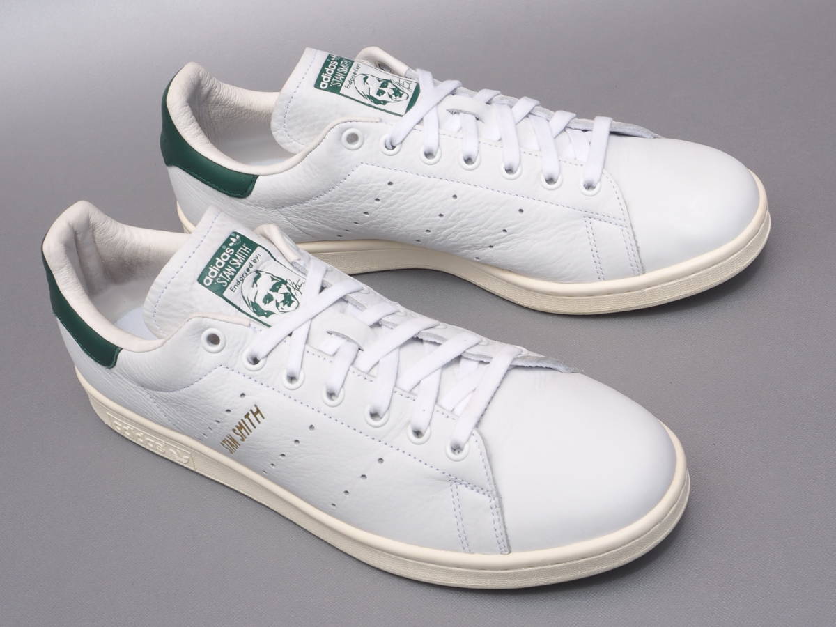 美品!! US 10 1/2・28.5㎝ 限定 17年製 adidas Originals スタンスミス 白ｘ緑 天然皮革 レザー_画像1