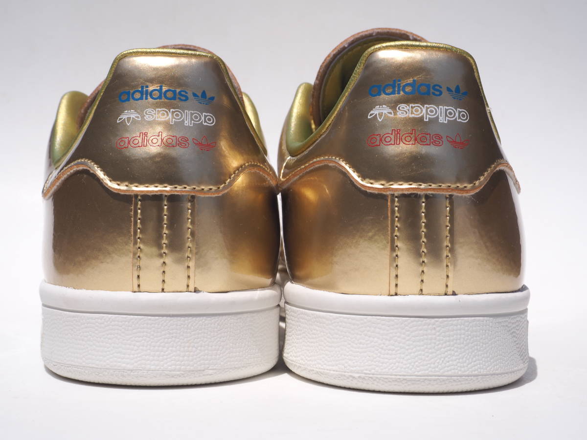 美品!! 26cm 限定 19年 adidas STAN SMITH スタンスミス GOLD 金色 顔付き_画像4