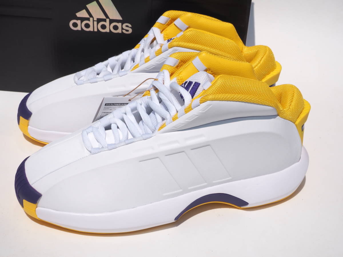 デッド!! 希少!! 27.5cm 新品 22年製 adidas CRAZY 1 白x黄x紫 GY8947_画像2