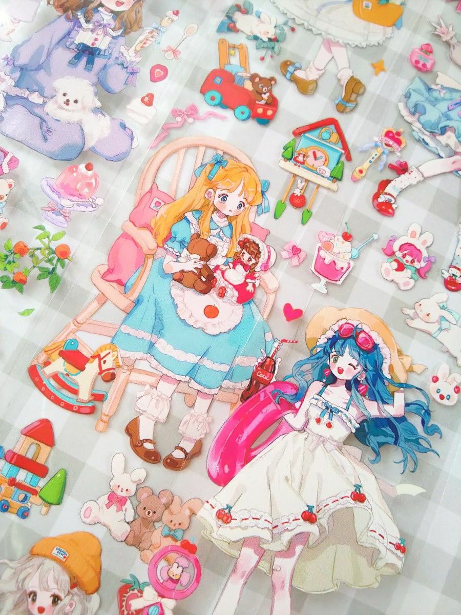 切り売り】海外マステ 人物マステ 普通小狗絵師様 4種セット 切り売り】海外マステ 人物マステ 普通小狗絵師様 4種セット