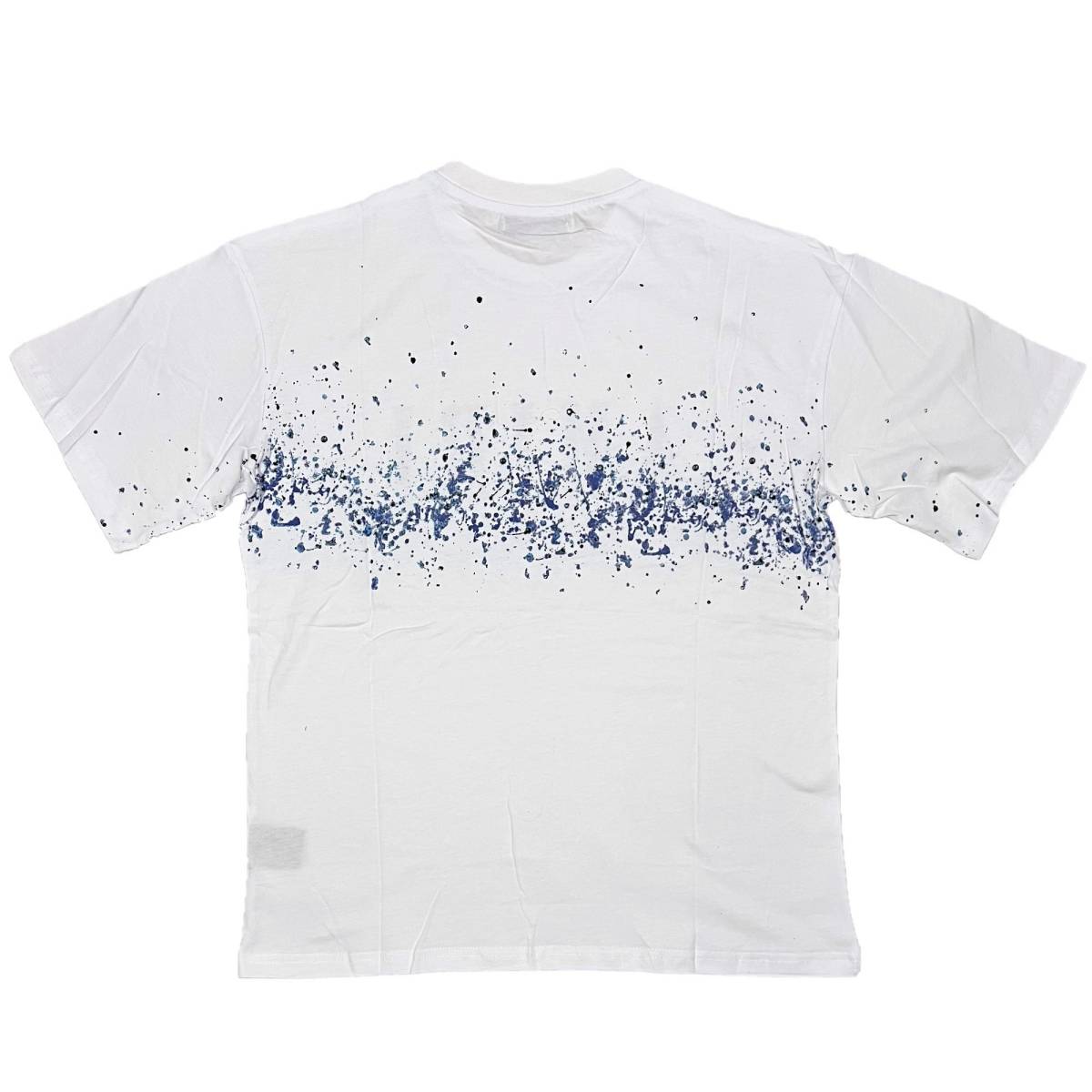[並行輸入品] AMIRI アミリ BLUE PAINT BLEACH S/S T shirt ブルーペイント ブリーチ 半袖 Tシャツ (ホワイト) (XL)_画像2
