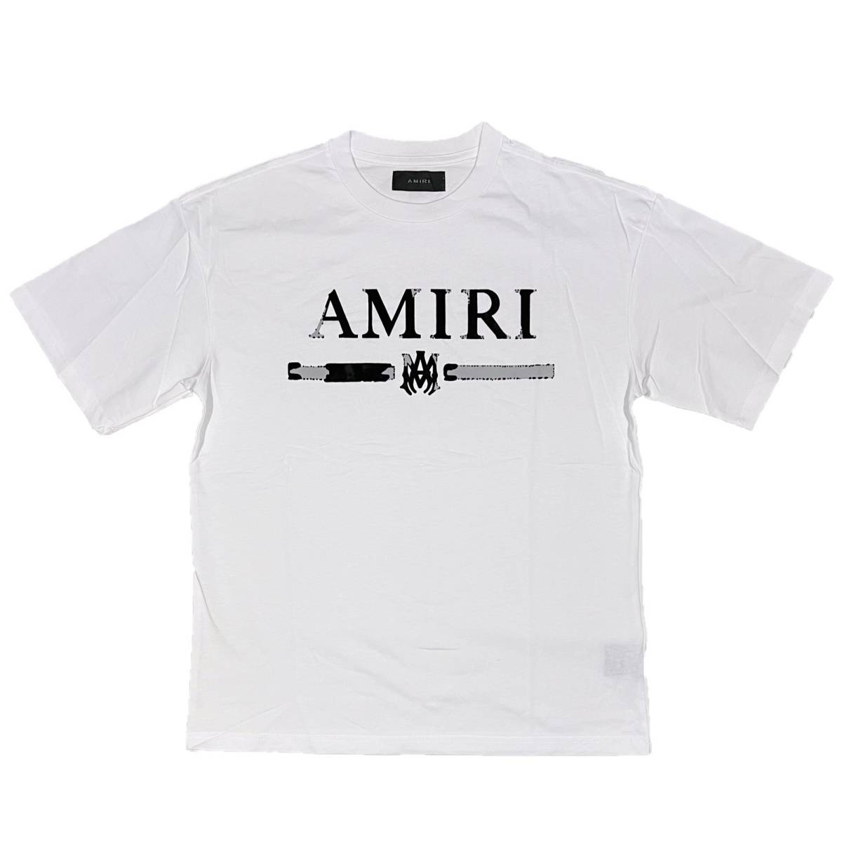 [並行輸入品] AMIRI アミリ M.A. Bar Appliqu S/S T shirt MAバー 半袖 Tシャツ (ホワイト) (M)