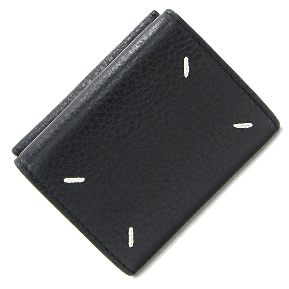 メゾンマルジェラ 三つ折り財布 S35UI0529 ブラック レザー 中古 コンパクトウォレット Maison Margiela_画像1