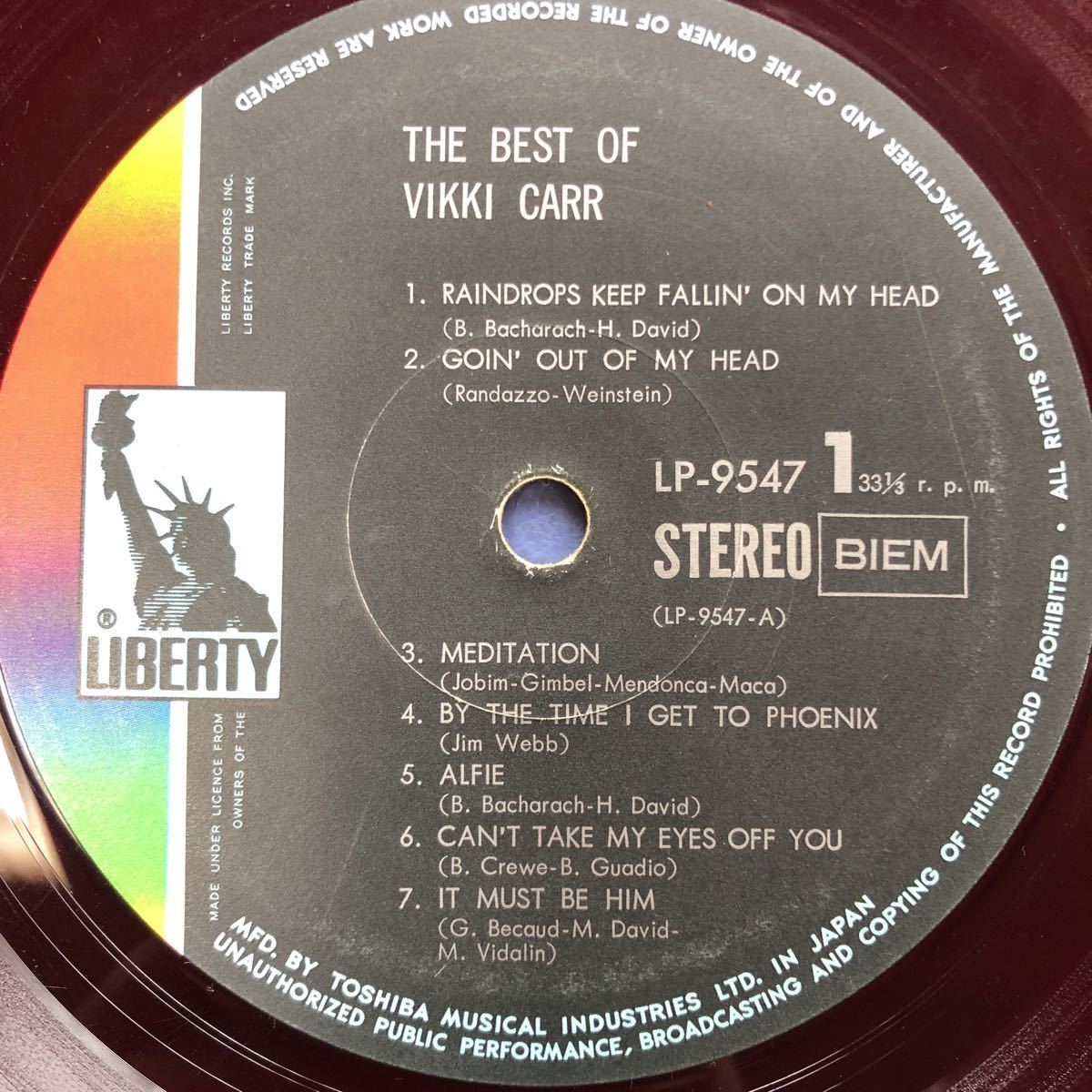 Vikki Carr ザ・ベスト・オブ・ヴィッキー・カー 赤盤 帯付LP 見開きジャケライナー レコード 5点以上落札で送料無料P_画像6