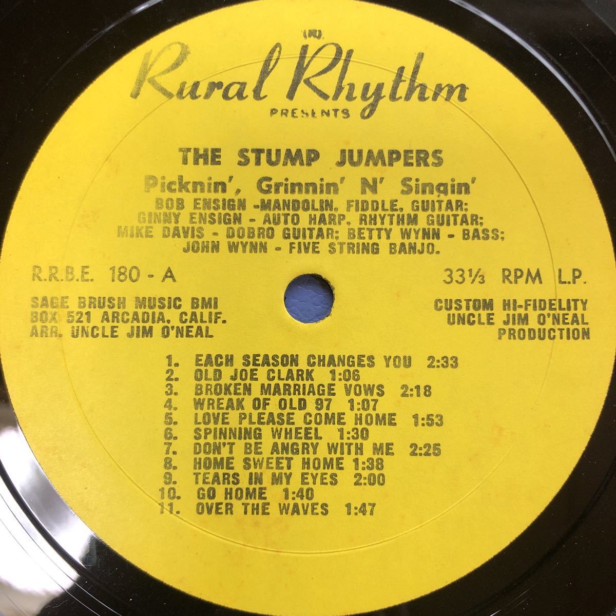 Bob Ensign&The Stump Jumpers PICKIN’ GRINNIN’ ’N’ SINGIN’ LP レコード 5点以上落札で送料無料P_画像3