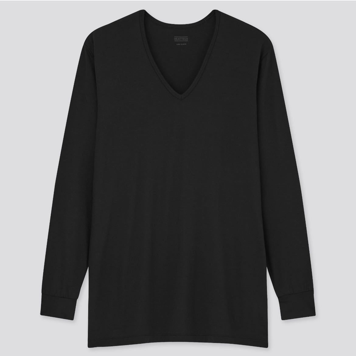 UNIQLO ユニクロ ヒートテックVネックT（9分袖）サイズ: MEN M カラー: 09 BLACK