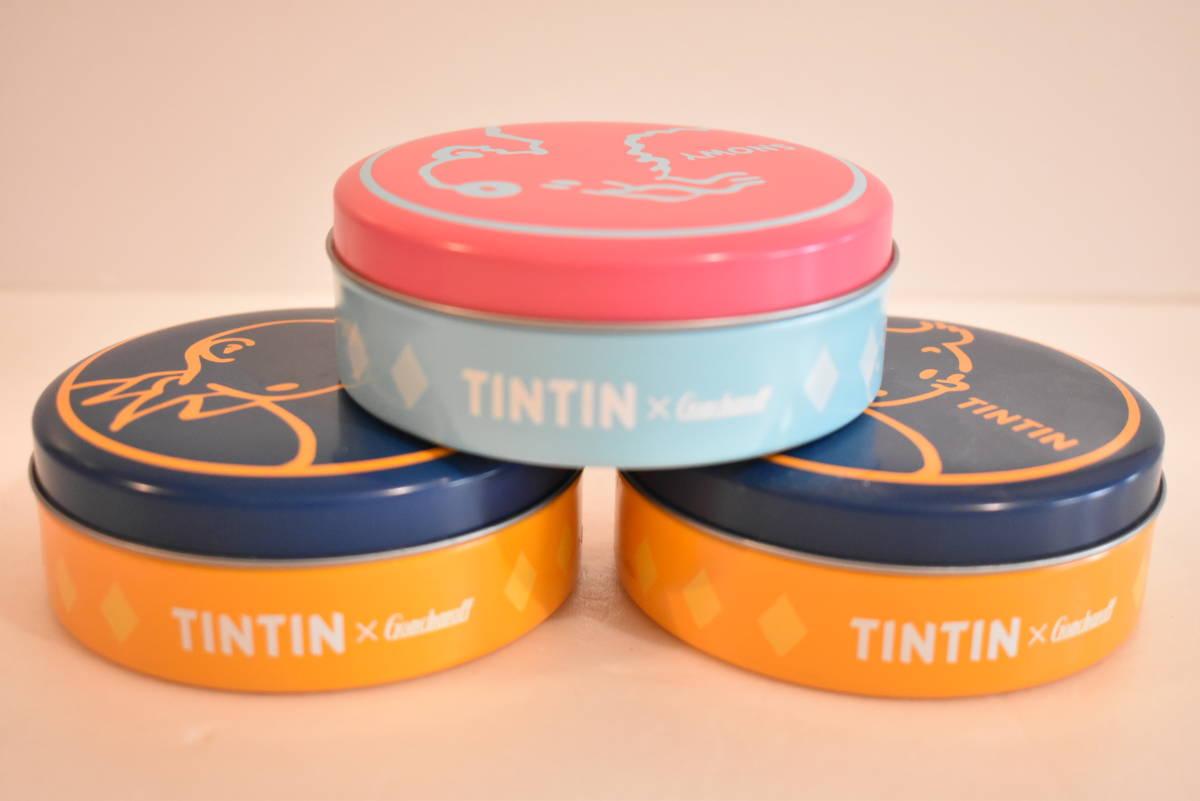TINTIN タンタン スノーウィー 缶 6個セット/タンタンの冒険/黒い島のひみつ/スノーウィー/ゴンチャロフ/エルジェ/空き缶/小物入れ/容器/B_画像9