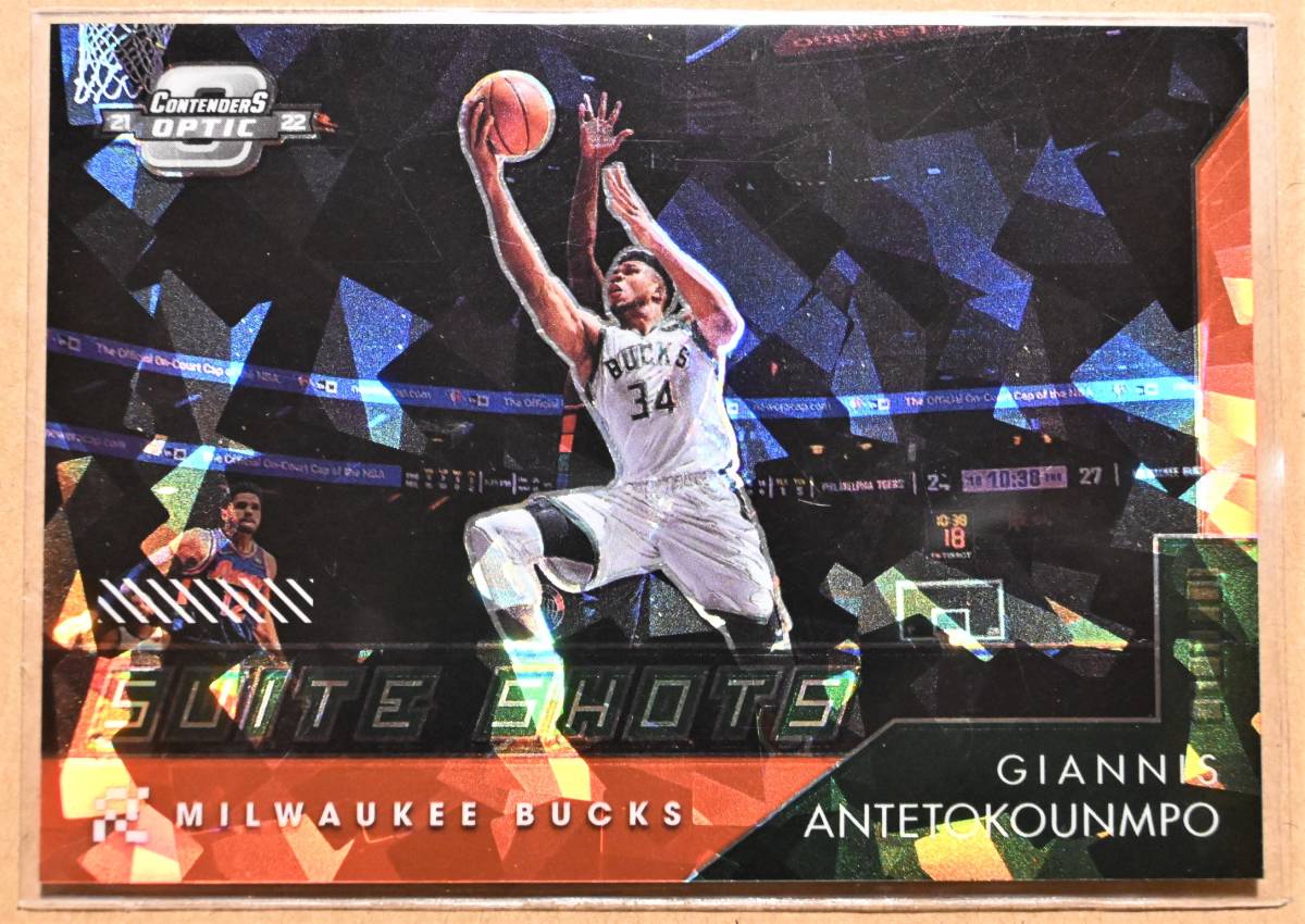 GIANNIS ANTETOKOUNMPO (ヤニス・アデトクンボ) 2021-22 PRIZM OPTIC SUITE SHOTS トレーディングカード 【ミルウォーキーバックス,BUCKS】の画像1