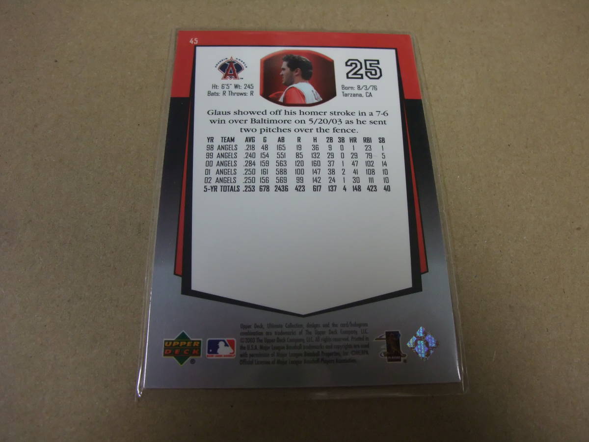 2003 45 TROY GLAUS トロイ・グロース 723/850 ULTIMATE COLLECTION アッパーデック UPPERDECK UD_画像2
