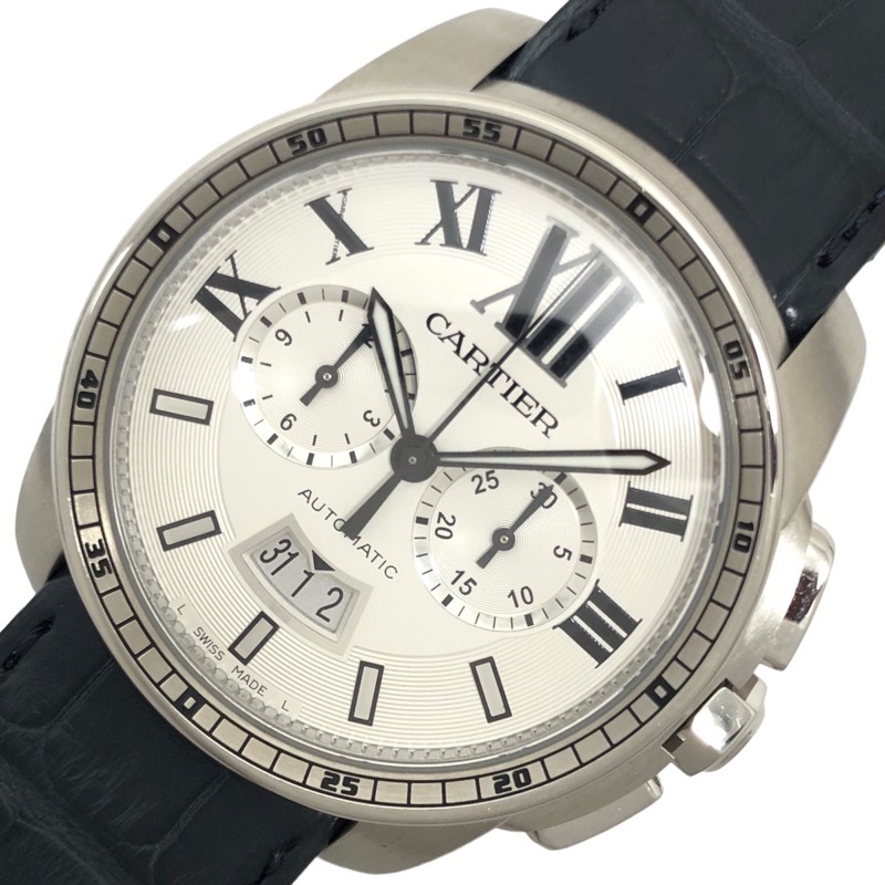 カルティエ Cartier カリブル ドゥ カルティエ クロノグラフ W7100046 ホワイト文字盤 腕時計 中古 メンズ