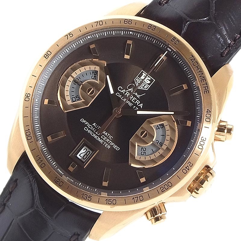 タグ・ホイヤー TAG HEUER グランドカレラ キャリバー17 RS クロノグラフ CAV514C.FC8171 ブラウン 腕時計 メンズ 中古