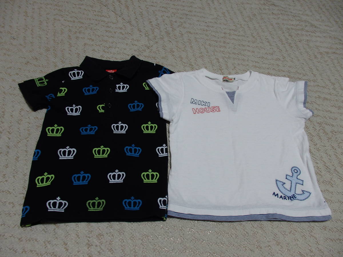 ベビードール　半袖ポロシャツ・ミキハウス　半袖Tシャツ　2枚組　100　送料185円_画像1
