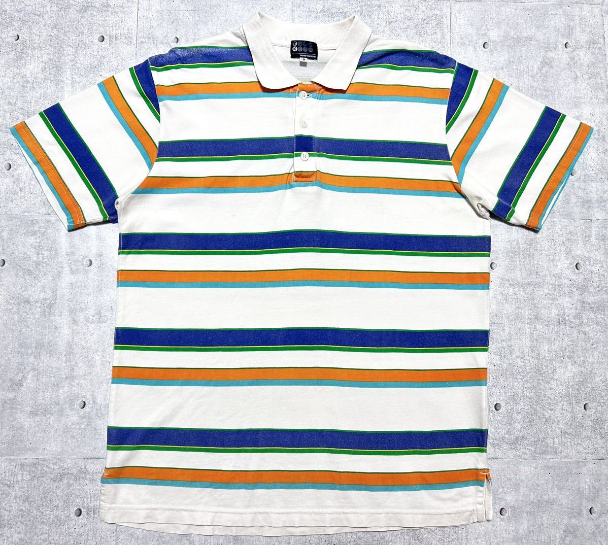  Takeo Kikuchi multi border polo-shirt stain included print short sleeves S/S TAKEO KIKUCHI TK multicolor .7948