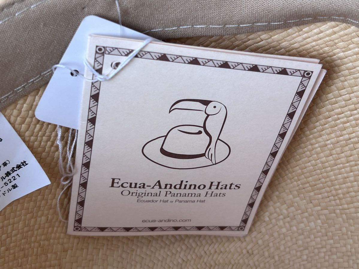 新品 エクアアンディーノ ハンドメイド チューリップハット ロゴプレート　　Ecua-Andino hats 天然素材 エクアドル製 ユニセックス 柳7570_画像4