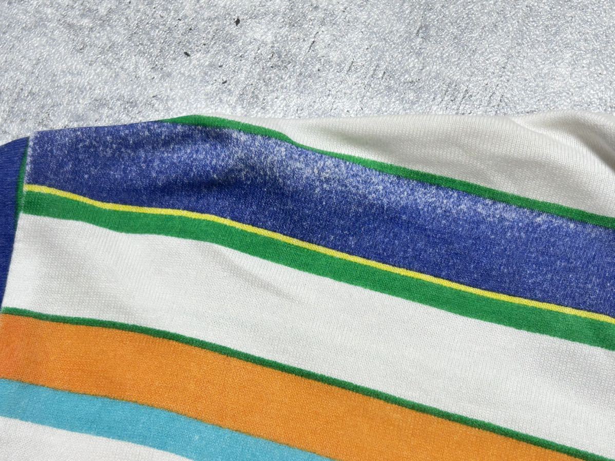  Takeo Kikuchi multi border polo-shirt stain included print short sleeves S/S TAKEO KIKUCHI TK multicolor .7948