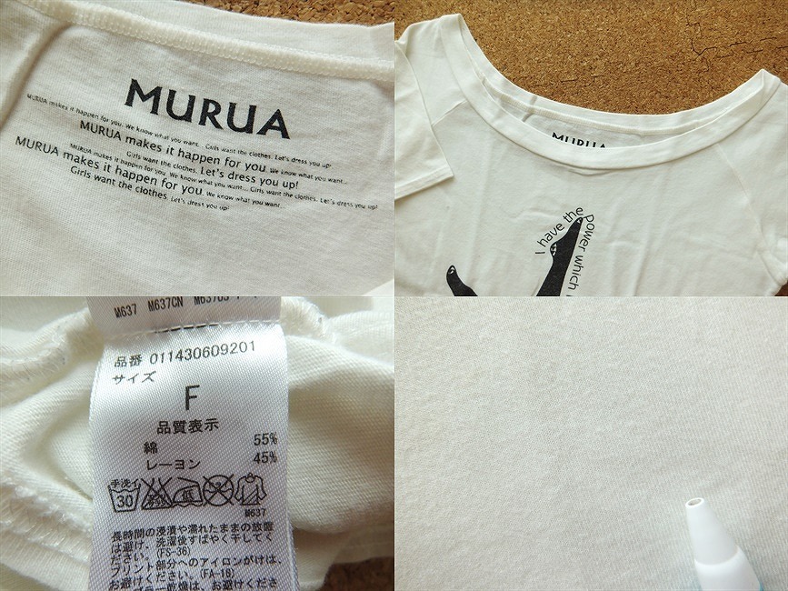 ムルーア MURUA レディース セクシー Tシャツ 半袖Tシャツ　　フリーサイズ 染み込みプリント_画像3