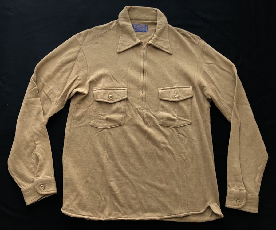 美品 70s ペンドルトン プルオーバー ハーフジップ ウールシャツ　　タロンジッパー USA製 PENDLETON ヴィンテージ ビンテージ 柳1949_画像1