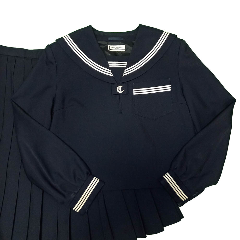 匿名・即決】兵庫 中学校 女子 165A/W69 セーラー服 裏地付 匿名・即決】兵庫 中学校 女子 165A/W69 セーラー服 裏地付