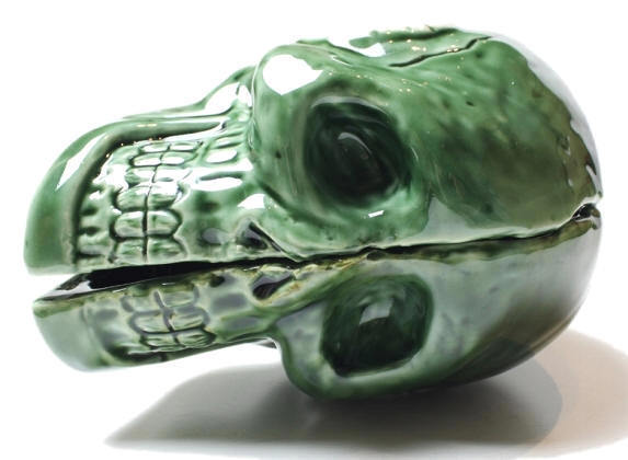  новый товар ограниченный выпуск VISE красный tail & BLACKBOOTS керамика керамика Skull череп .. plate глубокий тарелка миска Oribe ( зеленый ) REDTAIL тиски Seto предмет 
