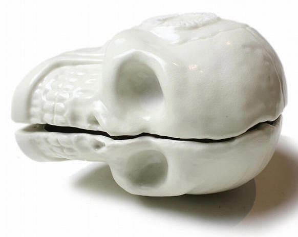  новый товар ограниченный выпуск VISE красный tail & BLACKBOOTS керамика керамика Skull череп .. plate глубокий тарелка миска . входить ( белый ) REDTAIL тиски Seto предмет 