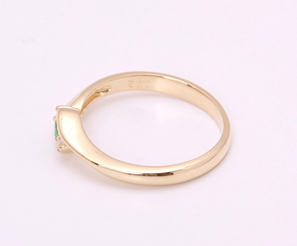 { pawnshop exhibition } Star Jewelry *k18 natural emerald + diamond ring *C-5889