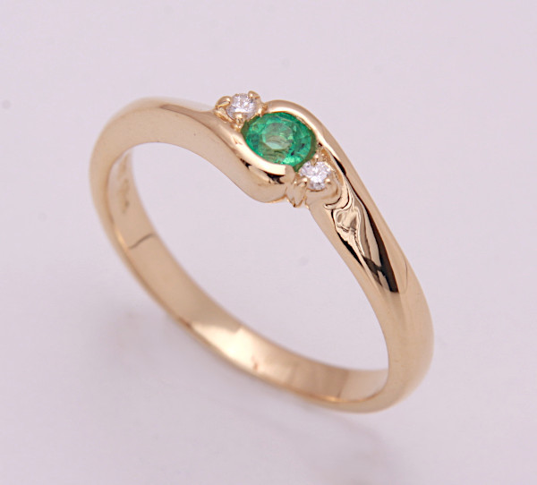 { pawnshop exhibition } Star Jewelry *k18 natural emerald + diamond ring *C-5889