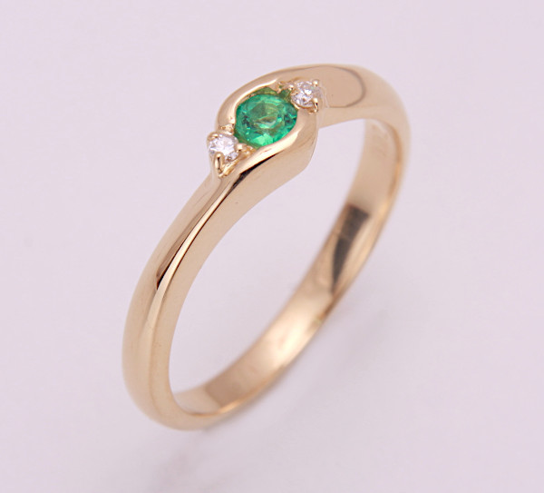 { pawnshop exhibition } Star Jewelry *k18 natural emerald + diamond ring *C-5889