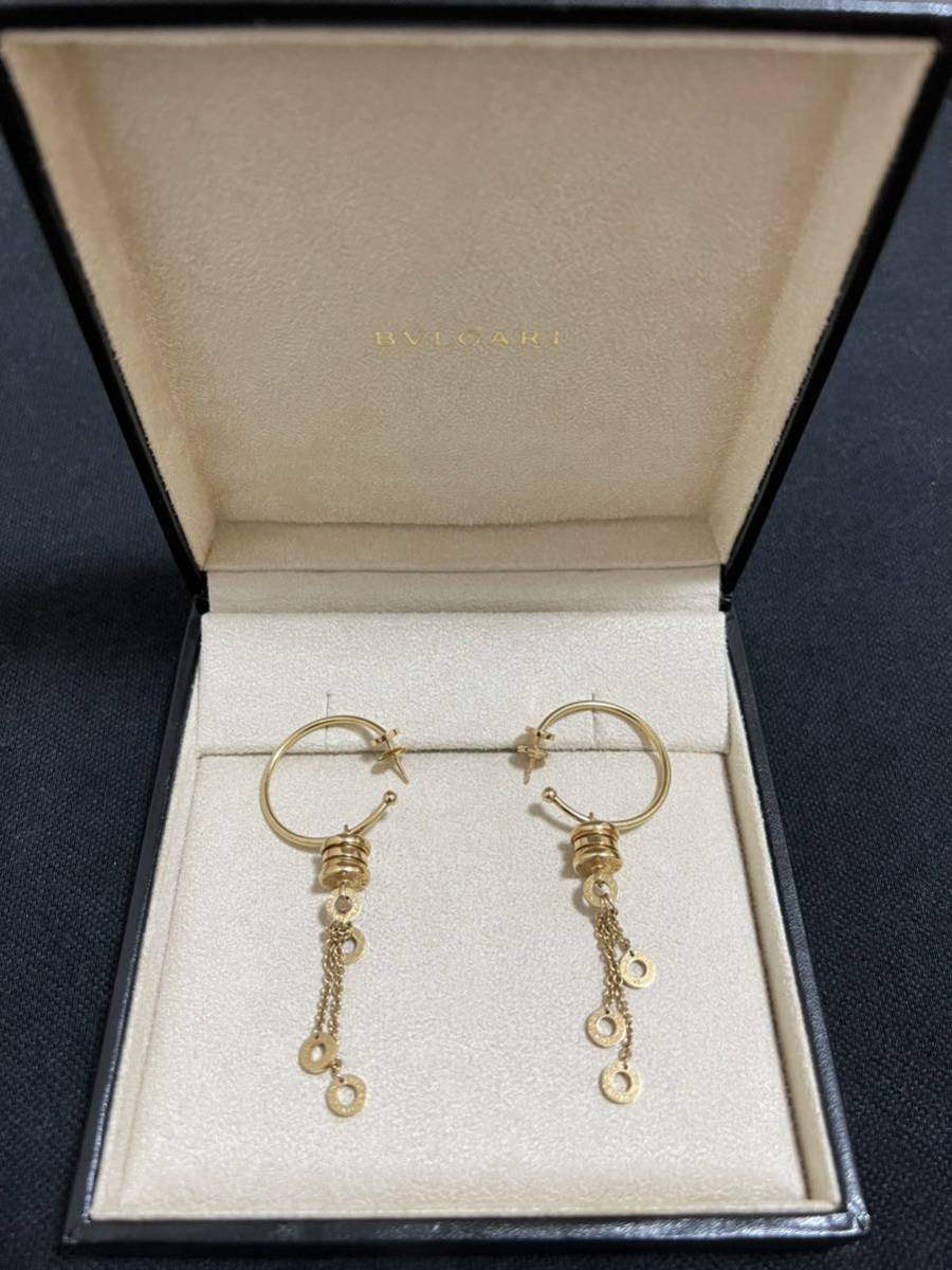  BVLGARY (BVLGARI) BVLGARY Element earrings Gold K18 yellow gold weight 17.53g lady's jewelry 