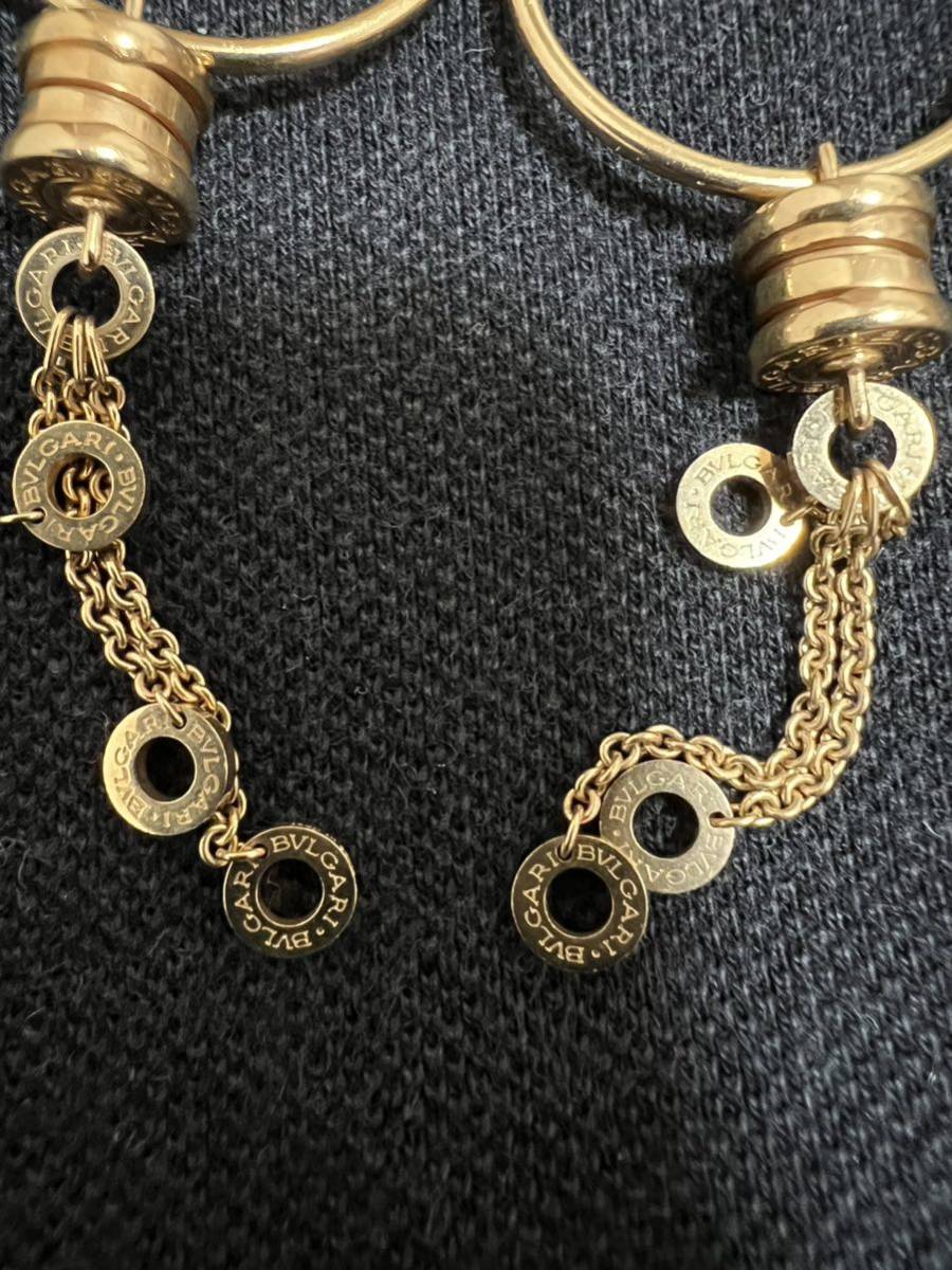  BVLGARY (BVLGARI) BVLGARY Element earrings Gold K18 yellow gold weight 17.53g lady's jewelry 