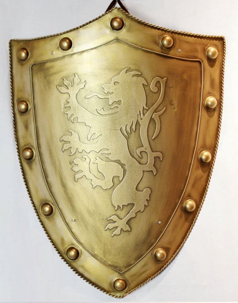 中世ヨーロッパ 騎士 盾 シールド 獅子デザイン ライオン 壁掛けオブジェ