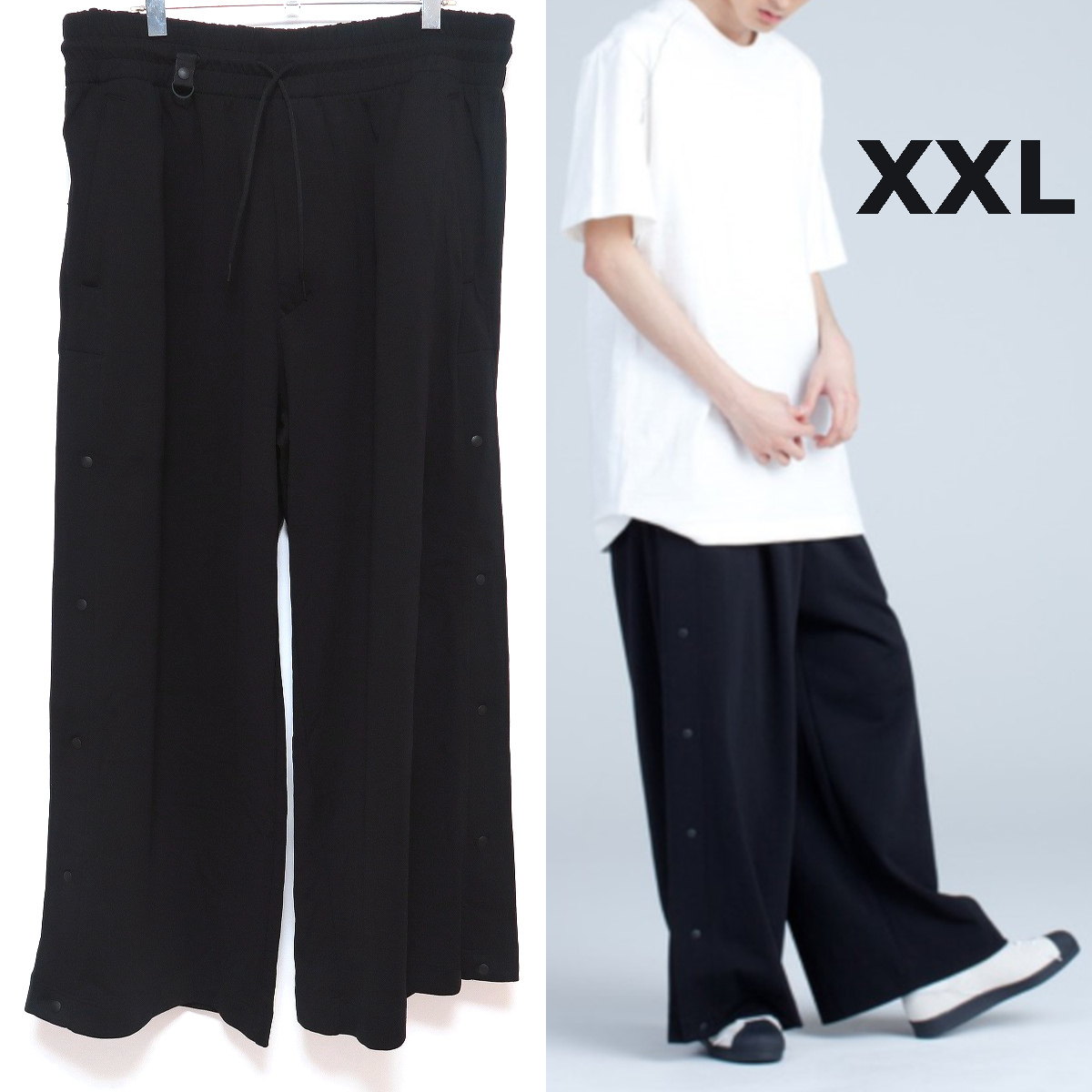 超人気 スナップ ストライプ スリー Y-3 新品 XXL ワイド ジャージ トラックパンツ アディダス 黒 ジャージ パンツ ボトムス 超人気 スナップ ストライプ スリー Y-3 新品 XXL ワイド ジャージ トラックパンツ アディダス 黒 ジャージ パンツ ボトムス