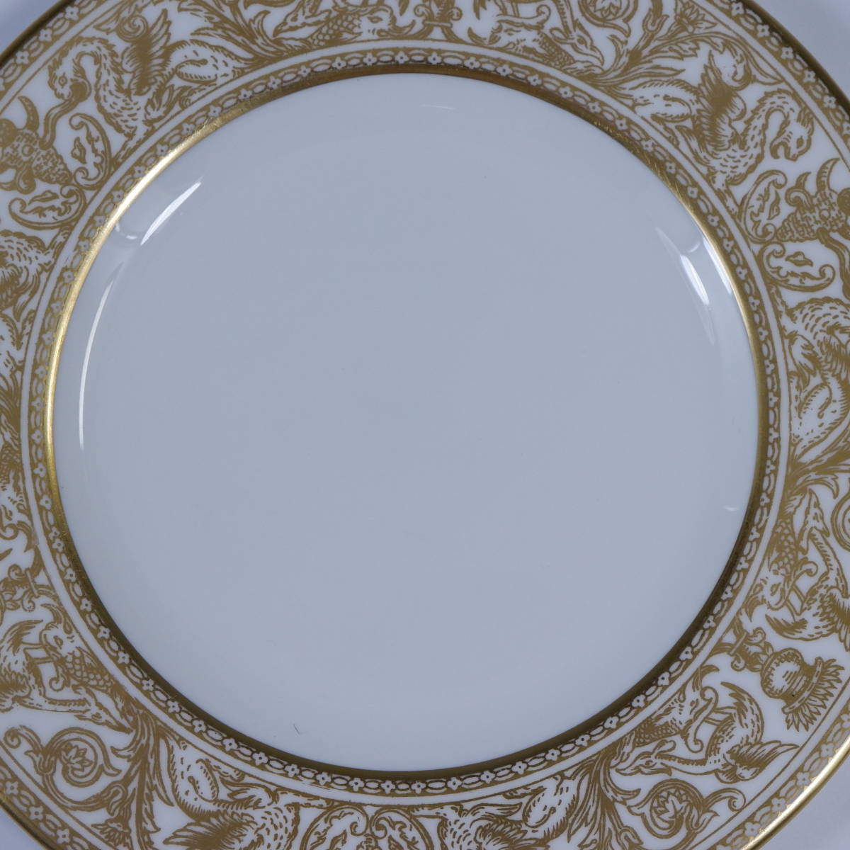 ウェッジウッド フロレンティーン ゴールドホワイト パンプレート 15cm Wedgwood 緑壺 Gold Florentine_画像4