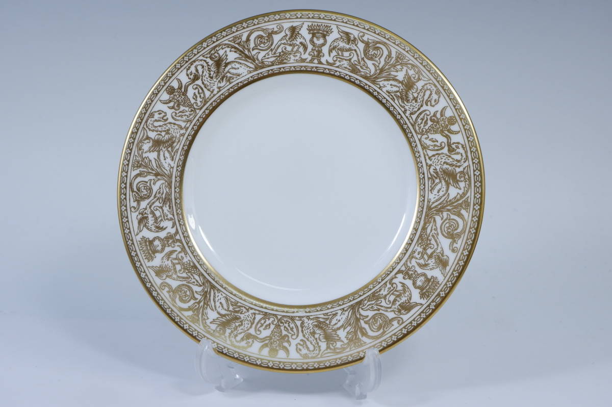 ウェッジウッド フロレンティーン ゴールドホワイト パンプレート 15cm Wedgwood 緑壺 Gold Florentine_画像1