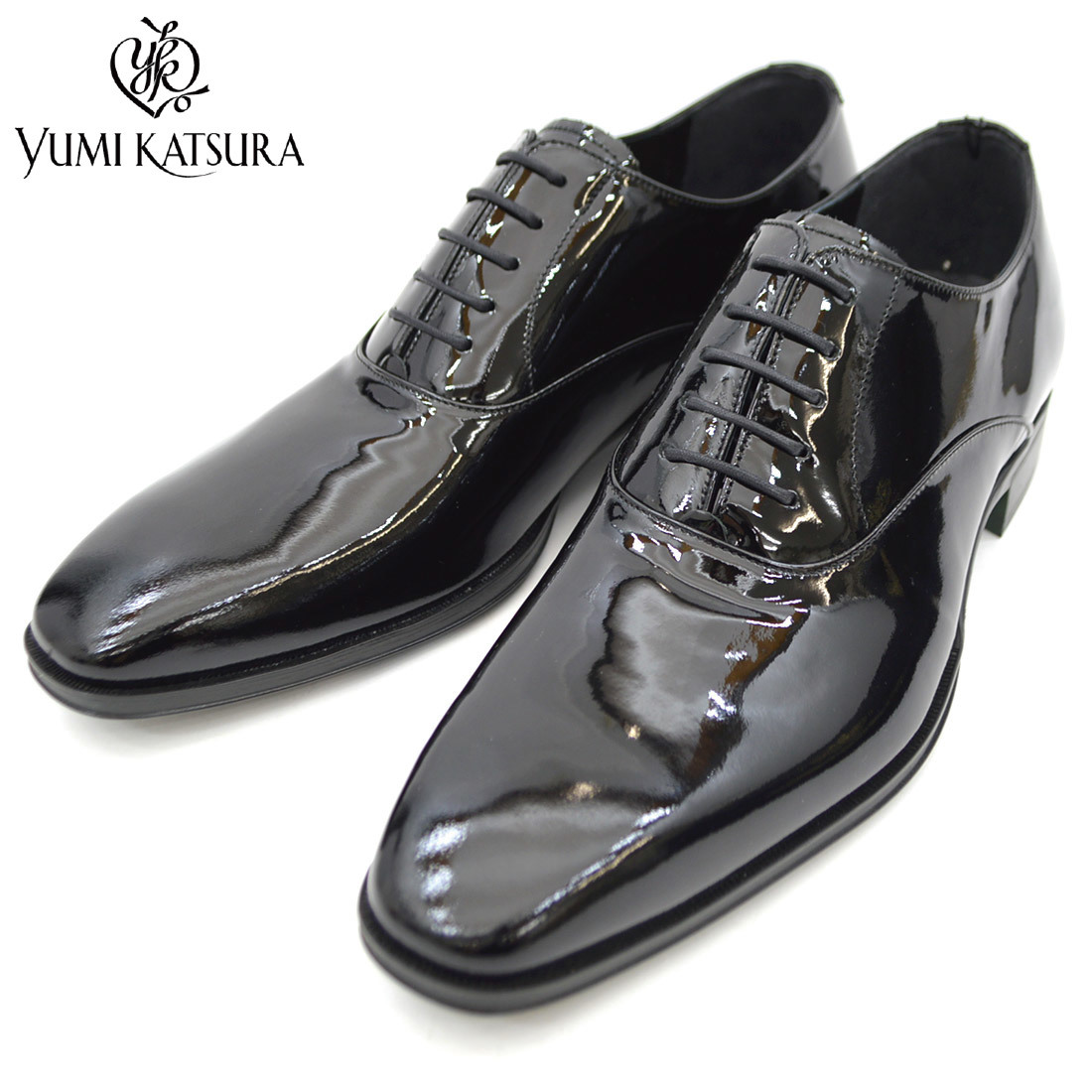 ▲YUMI KATSURA ユミカツラ ビジネスシューズ プレーントゥ ブライダル YK6105 日本製 ブラック Black 黒 25.5cm (0910010637-bk-s255)