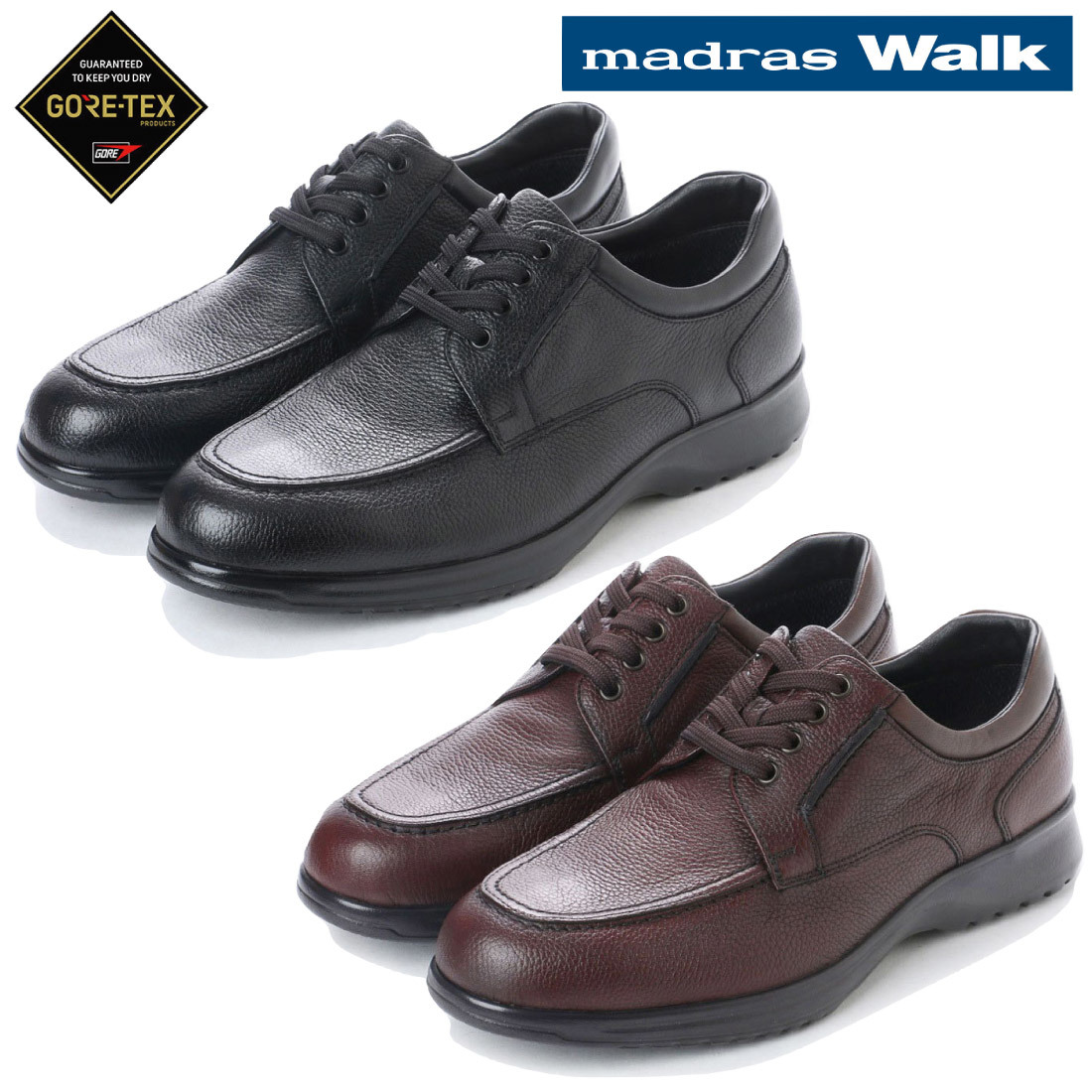 ▲madras Walk マドラス ウォーキング カジュアル シューズ ゴアテックス MW8008 防水 ブラック Black 黒 27.0cm (0910010300-bk-s270)_画像1