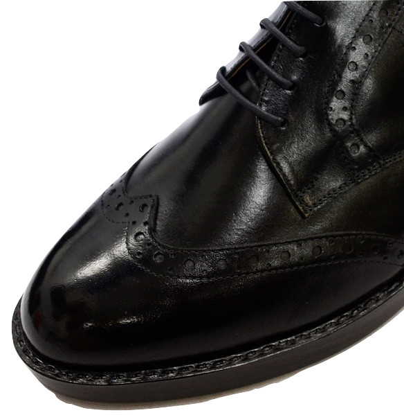 ▲KITAJIMA 北嶋製靴 232 ウイングチップ ヒールアップ ビジネス シューズ 本革 革靴 ブラック Black 黒 25.5cm (0910010222-bk-s255)_画像6