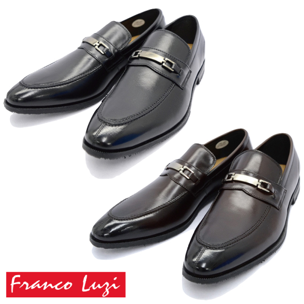 ▲Franco Luzi フランコルッチ 2632 ビジネスシューズ ビット 本革 革靴 ブラック Black 24.5cm (0910010205-bk-s245)