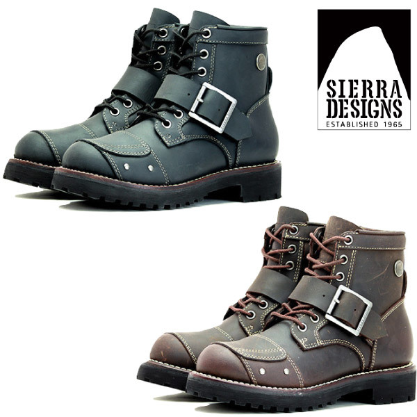 ▲SIERRA DESIGNS シエラデザインズ 本革レディース7ホールバイカーブーツ SD6101LT ダークブラウン D.Brown 25.0cm (0910010627-db-s250)