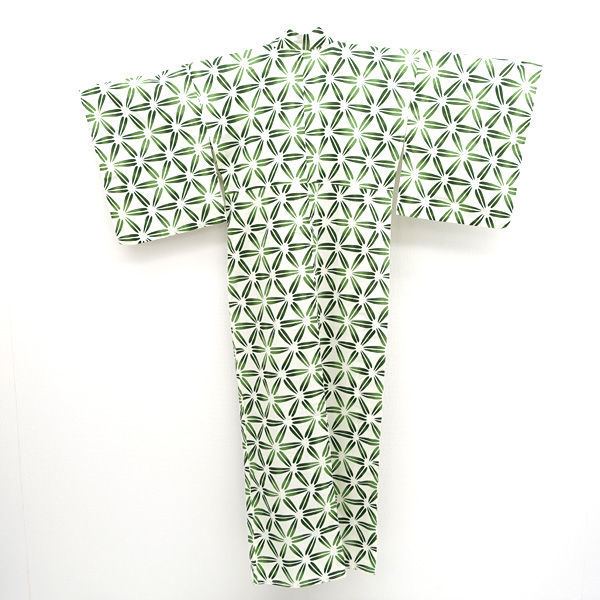 ☆ 浜松織物卸商協同組合浴衣総柄ホワイト×グリーンサイズ表記な