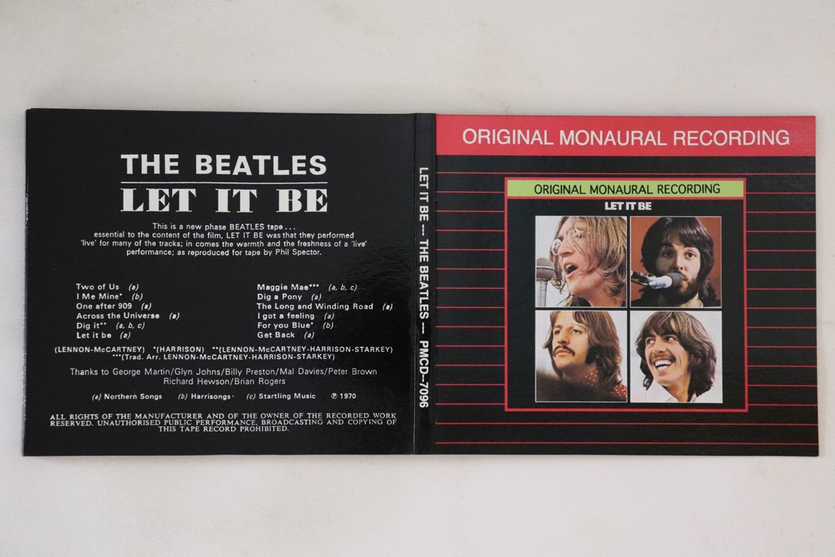 国不明CD Beatles Let It Be Original Monaural Recording PMCD7096 NOT ON LABEL /00110_画像1