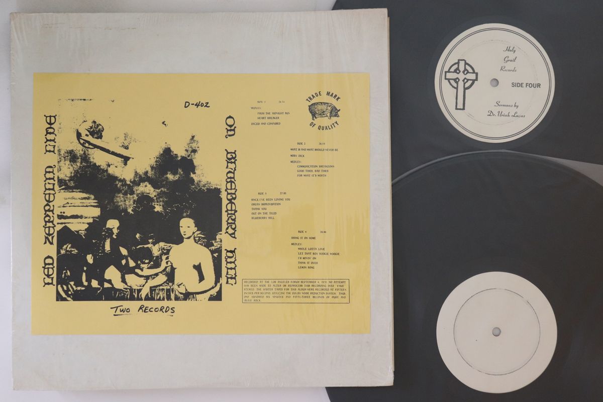 米2discs LP Led Zeppelin Live On Blueberry Hill D402 TRADE MARK OF