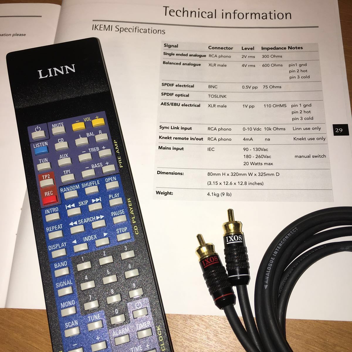 LINN IKEMI CD播放器，包括遙控IXOS電纜    原文:LINN IKEMI CDプレーヤー、リモコン付 IXOSケーブル付