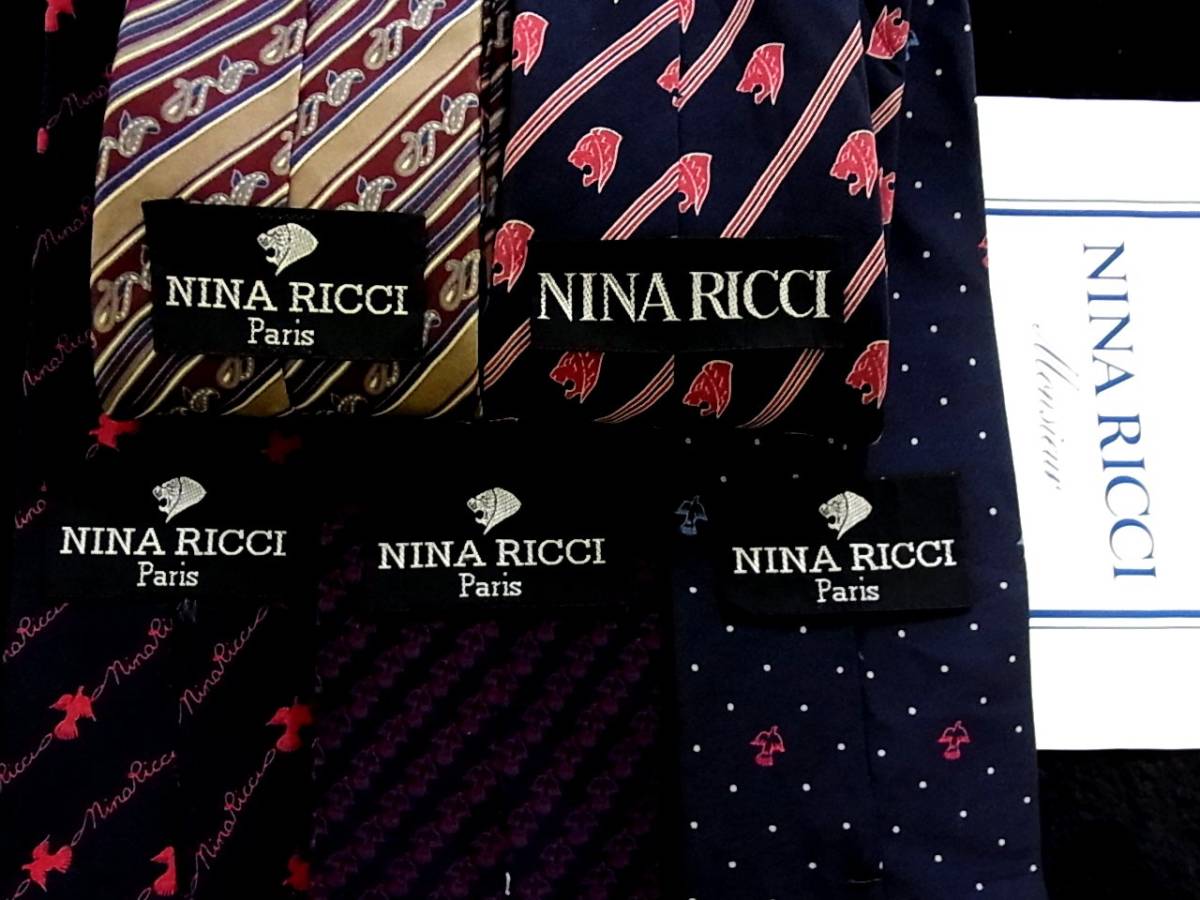 ♪DM9018♪【５本セット】ニナリッチ【NINA RICCI】」全同ブランド【全キャラ柄】♪【鳥など】ネクタイ♪_画像2