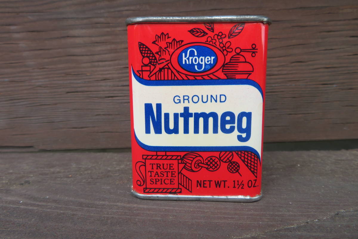 Kroger GROUND Nutmeg スパイス缶 ヴィンテージ アメリカ 店舗 ガレージ ジャンク USA（A-311） _画像1