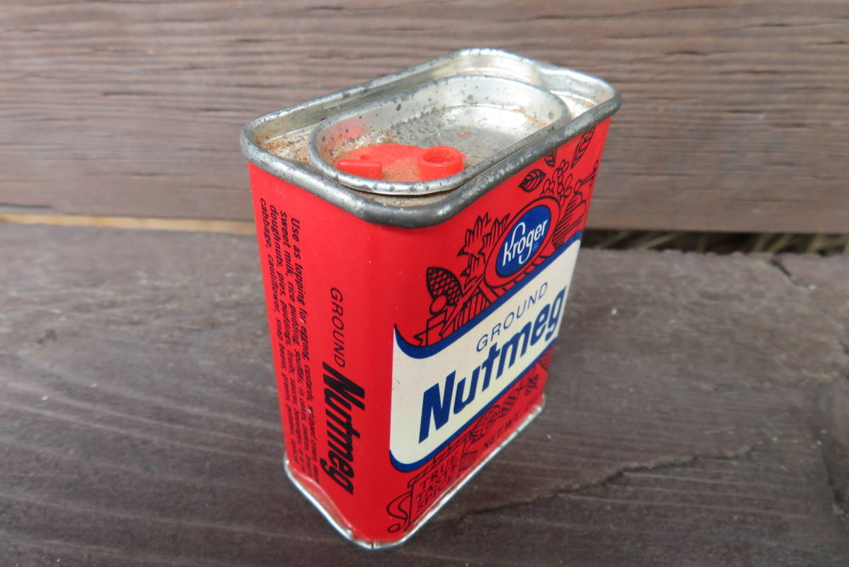 Kroger GROUND Nutmeg スパイス缶 ヴィンテージ アメリカ 店舗 ガレージ ジャンク USA（A-311） _画像2