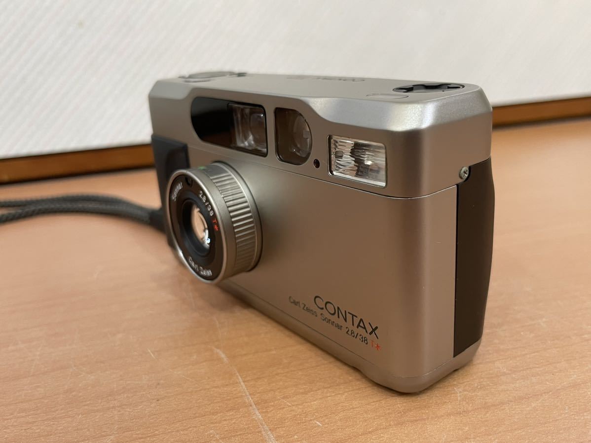 QW1732 CONTAX T2 Carl Zeiss Sonnar 2.8 /38 コンタックス フィルムカメラ チタンシルバー 動作確認済 送料520円 0613_画像9